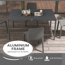 Outsunny 145cm Garden Table with Slatted Aluminium Top, Steel Legs, Dark Grey