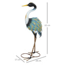 Outsunny Heron Garden Statue, Metal Garden Gift with Stakes, Multi-Colour