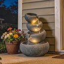 Outsunny Water Fountain Outdoor, 4-Tier Garden Water Feature