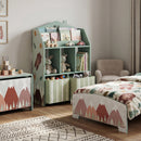 AIYAPLAY Kids Bookshelf with Storage, Toy Storage Unit for Playroom, Green