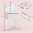 HOMCOM Makeup Vanity Table with Mirror Drawers Modern Dressing Table White