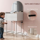 HOMCOM Makeup Vanity Table with Mirror Drawers Modern Dressing Table White