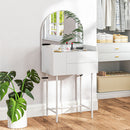 HOMCOM Makeup Vanity Table with Mirror Drawers Modern Dressing Table White
