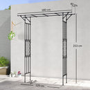 Outsunny Garden Arch, Rose Arch, 180 x 40 x 215 cm, Black