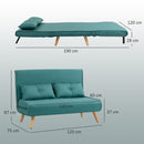 HOMCOM Click Clack Sofa Bed, 2 Seater Bed Settee for Living Room
