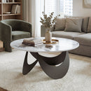 HOMCOM Coffee Table Sintered Stone Top White And Black