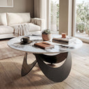 HOMCOM Coffee Table Sintered Stone Top White And Black
