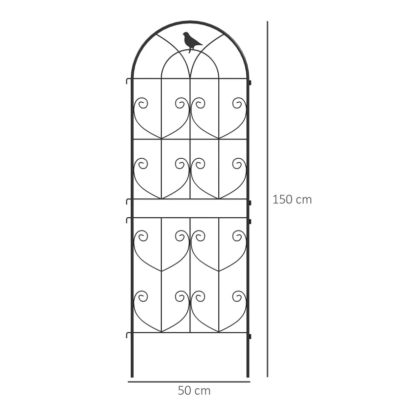 Outsunny Set of 2 Metal Garden Trellis, Outdoor Trellis Panels, 150 x 50 cm