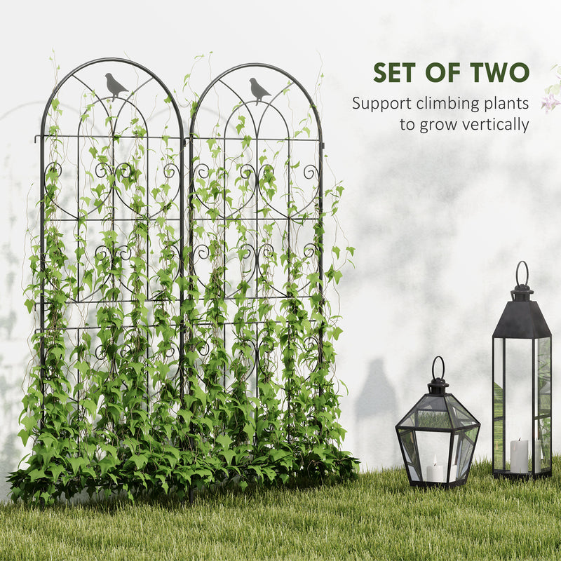 Outsunny Set of 2 Metal Garden Trellis, Outdoor Trellis Panels, 150 x 50 cm