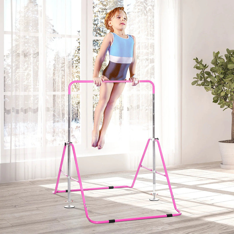 HOMCOM Kids Gymnastics Bar - Pink