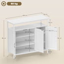 HOMCOM Industrial Kitchen Sideboard with Open Shelf & 2 Cabinets, White