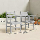 Outsunny Garden Loveseat, Embossed Wood Jack And Jill Garden Seat, Grey