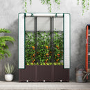 Outsunny Plastic Vegetable Planter with Trellis, 120 x 40 x 140 cm