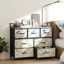 HOMCOM 7-Drawer Chest of Drawers, Fabric Dresser with Open Shelf
