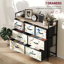 HOMCOM 7-Drawer Chest of Drawers, Fabric Dresser with Open Shelf