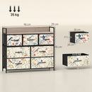 HOMCOM 7-Drawer Chest of Drawers, Fabric Dresser with Open Shelf