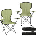 Outsunny Camping Chair Set of 2 Portable Folding Green