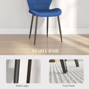 HOMCOM Modern Style Kitchen Chairs Set Of 4 With Flannel Upholstered, Light Grey