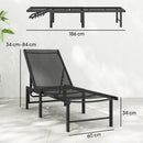 Outsunny Sun Loungers Set of 2, 5-Level Reclining Sunbeds, Black