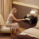 HOMCOM Floating Bedside Tables Set Of 2 With Fluted Drawer Open Shelf Black