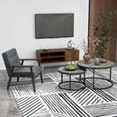 HOMCOM Accent Chair PU Leather Armchair With Armrests For Living Room Grey