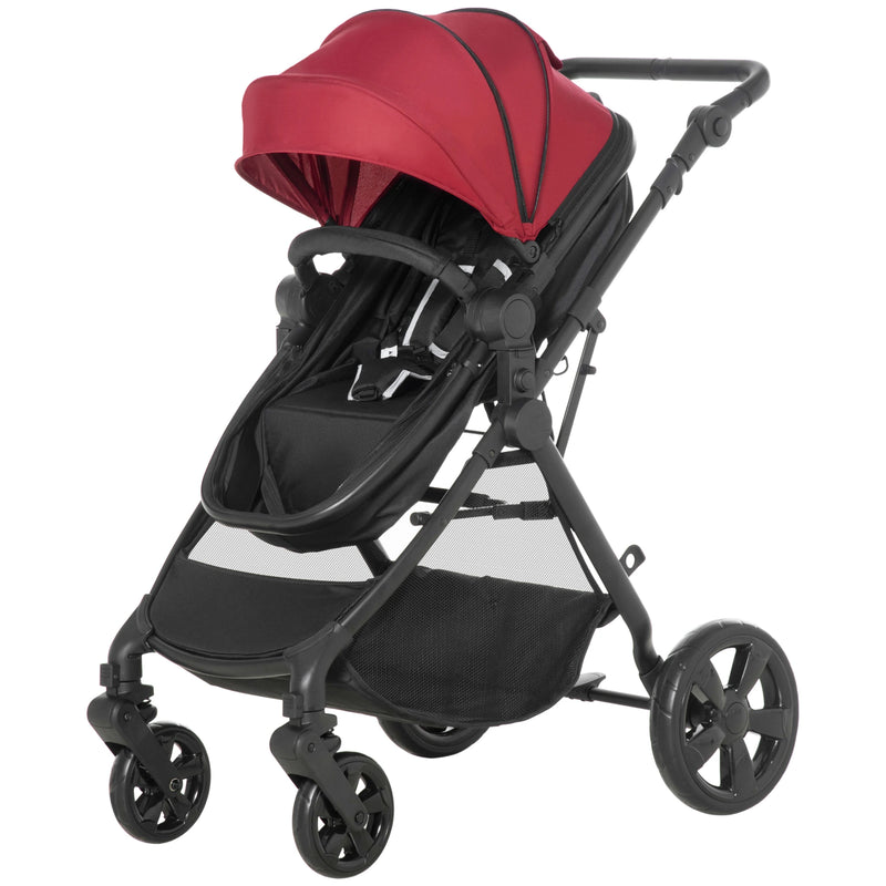 HOMCOM Baby Stroller - Pushchair - Pram - Red