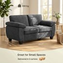 HOMCOM 2 Seater Sofa, Chenille Small Sofa with Spring Cushions, Dark Grey