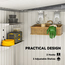 Outsunny 7 X 5FT Garden Shed W/ Foundation Lean To Metal Tool Shed Grey