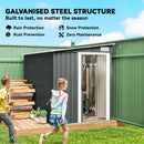 Outsunny 7 X 5FT Garden Shed W/ Foundation Lean To Metal Tool Shed Grey