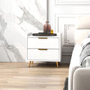 HOMCOM Bedside Table with 2 Drawers for Bedroom, Living Room