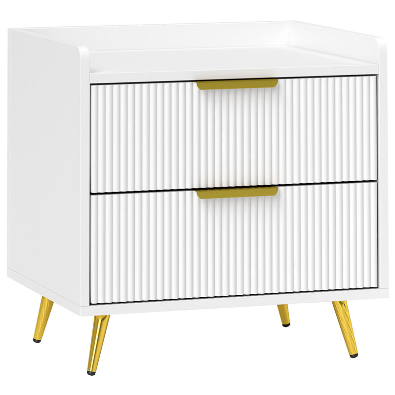 HOMCOM Bedside Table with 2 Drawers for Bedroom, Living Room