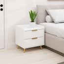 HOMCOM Bedside Table with 2 Drawers for Bedroom, Living Room
