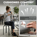 HOMCOM Stackable Stools Modern Cushioned Set of 4 Grey