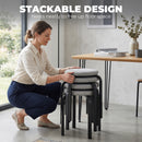 HOMCOM Stackable Stools Modern Cushioned Set of 4 Grey