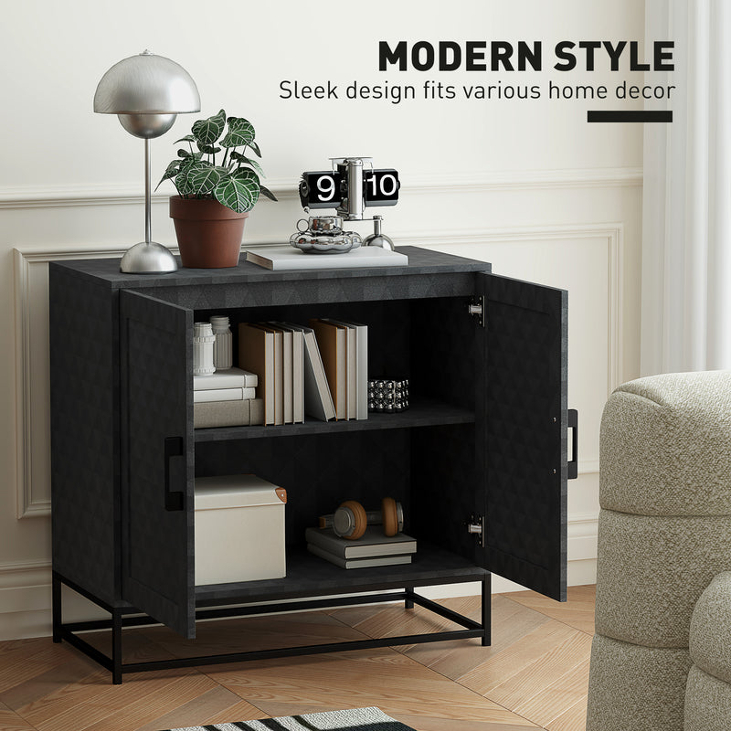 HOMCOM Modern Storage Cupboard with Adjustable Shelf and 2 Doors