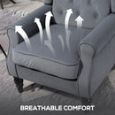 HOMCOM Accent Armchair Home Furniture Retro Tufted Club Fabric