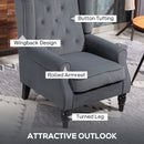 HOMCOM Accent Armchair Home Furniture Retro Tufted Club Fabric