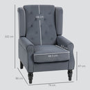 HOMCOM Accent Armchair Home Furniture Retro Tufted Club Fabric