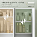 HOMCOM Bathroom Mirror Cabinet with 4 Adjustable Shelves, White