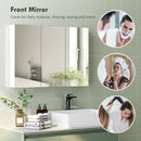 HOMCOM Bathroom Mirror Cabinet with 4 Adjustable Shelves, White