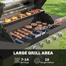 Outsunny 6 Burner Liquid Propane Gas BBQ Grill, Portable Gas Barbecue Grill