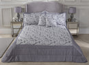 Duchess - Embellished Jacquard Quilted Bedspread Set in Silver