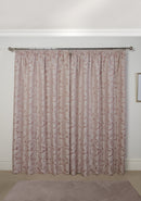 Duchess - Lined Pencil Pleat Jacquard Curtains in Blush Pink