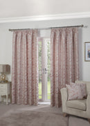 Duchess - Lined Pencil Pleat Jacquard Curtains in Blush Pink