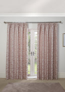 Duchess - Lined Pencil Pleat Jacquard Curtains in Blush Pink