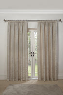 Duchess - Lined Pencil Pleat Jacquard Curtains in Cream
