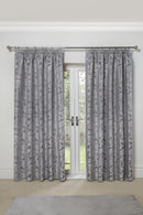 Duchess - Lined Pencil Pleat Jacquard Curtains in Silver
