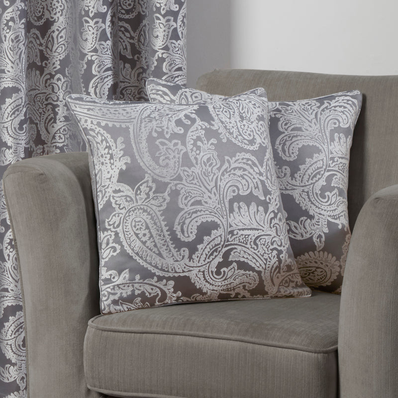 Duchess -  Jacquard Cushion Cover in Silver