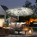 Outsunny 3 m Double-Sided Garden Parasol with Solar Lights, Grey