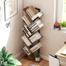 HOMCOM Tier Tree Bookshelf with Steel Frame for Living Room